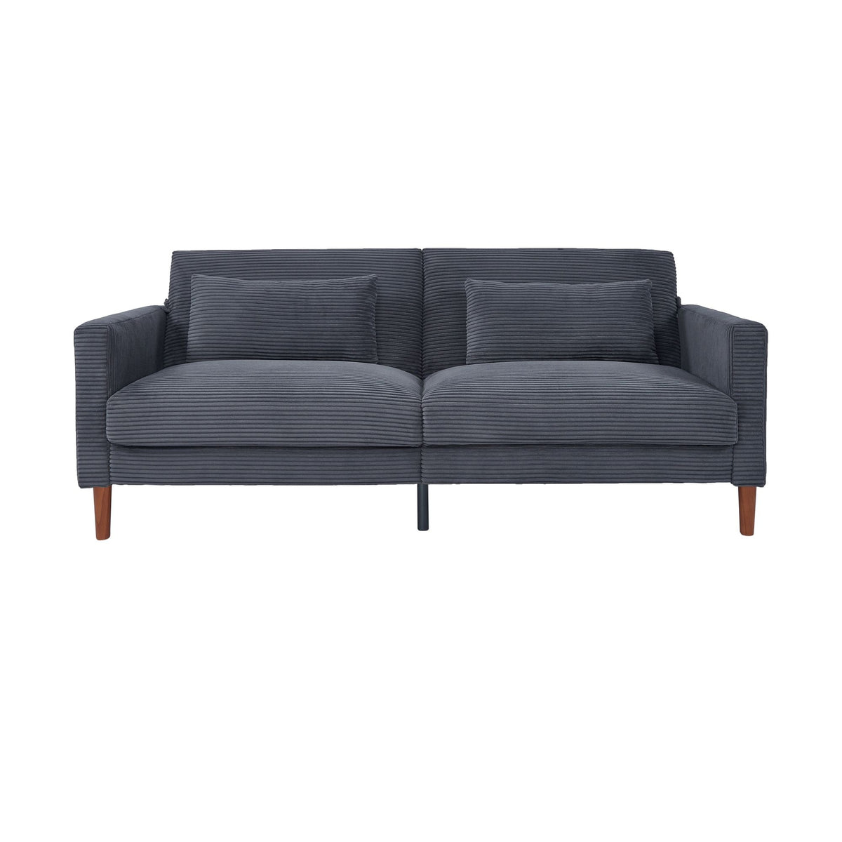 Modern 2140 Corduroy Two-Seater Sofa for Living Room Bedroom & Office in Small Spaces Gray (2140GY)