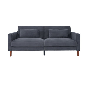 Modern 2140 Corduroy Two-Seater Sofa for Living Room Bedroom & Office in Small Spaces Gray (2140GY)