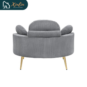 43-Inch Single Grey Velvet Chair Soft and Comfortable for Outdoor Bedroom Hotel Use Nordic Design Style Free Shipping