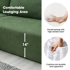 FCJ Contemporary 2-Seater Modular Combination Living Room Sofa Set Convertible Extendable for Home Use Corner Feature Included