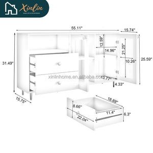 Frees Shipping Modern Minimalist Solid MDF Wood Side Cabinets Stylish Storage Lockers for Kitchen Dining Living Room Spaces