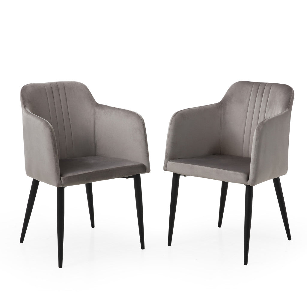 hms Set of Two 23" Gray and Black Velvet Arm Chair