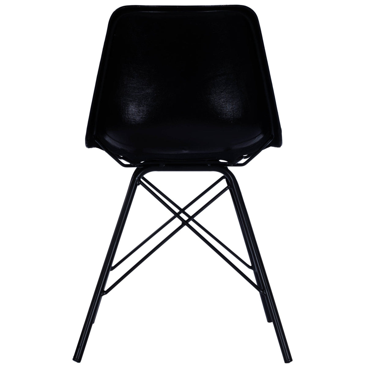 HMS 18\" Black Faux Leather Side Chair for Living Room