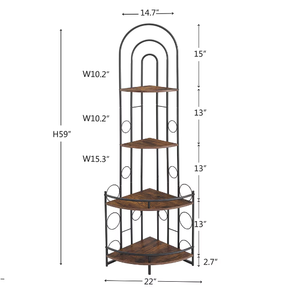FCJ Metal Frame Bookcase Plant Stand with Unique Design