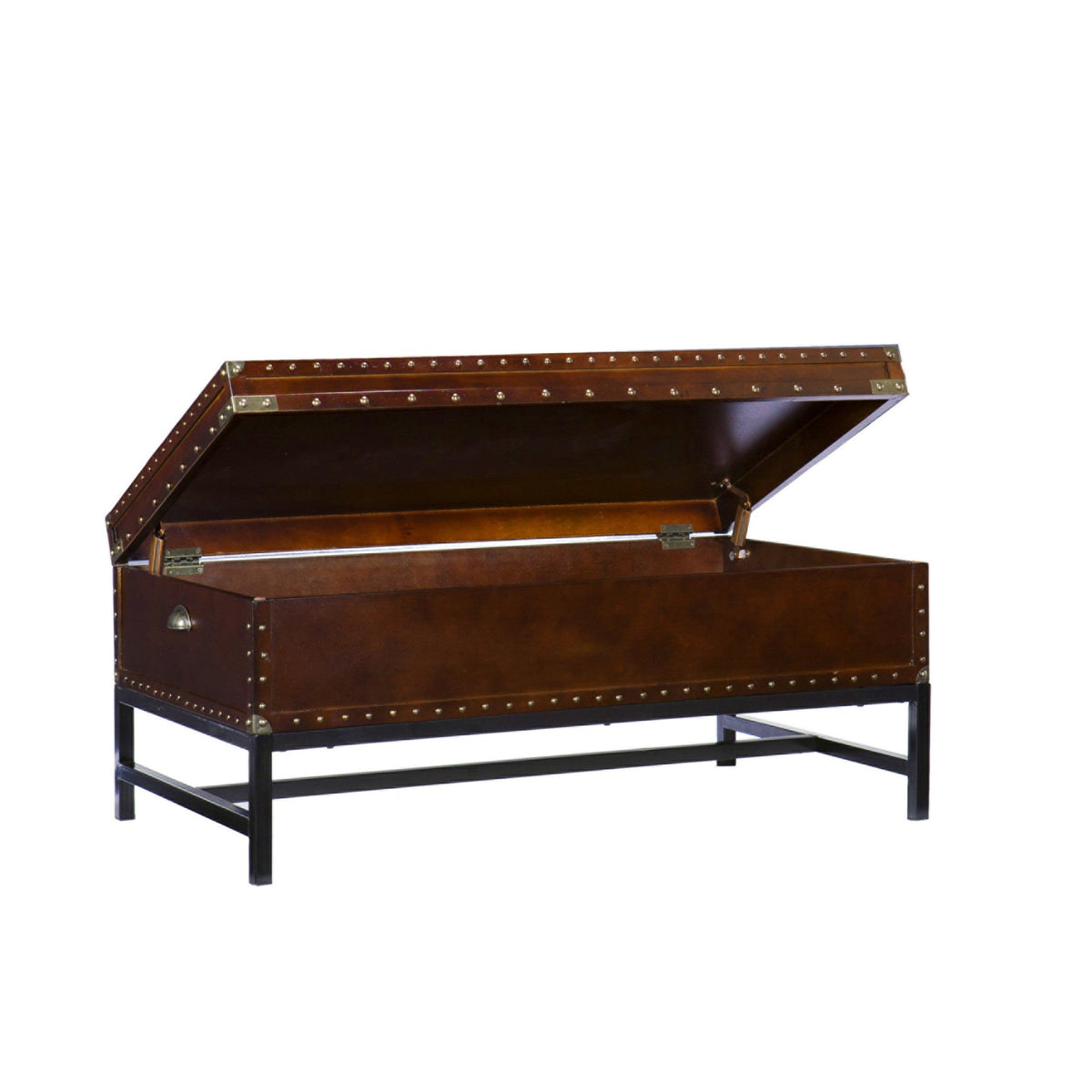 HMS 42\" Rectangular Coffee Table in Brown Manufactured Wood and Metal