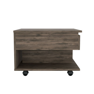 Lift Top Coffee Table, Casters, One Shelf, Dark Brown