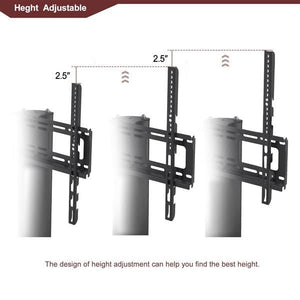 Black 3-Tier Multi-Function TV Stand with Height Adjustable Bracket Swivel Functionality