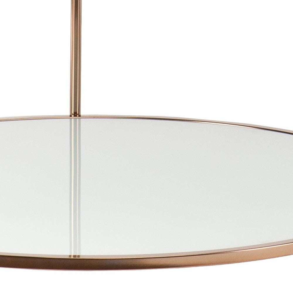 HMS 34\" Clear and Gold Round Coffee Table with Iron Elegant Glass Design