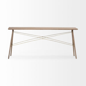 hms 66" Brown Solid Wood Console Table