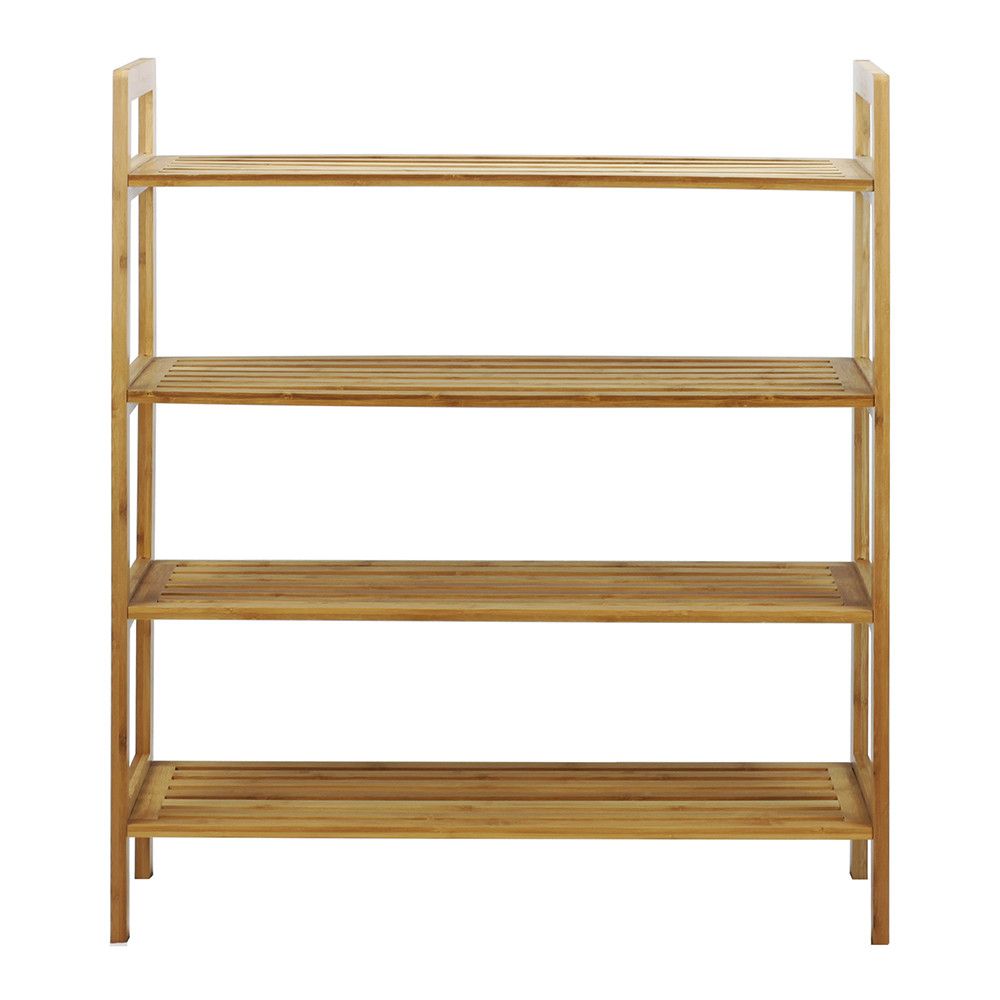 4-Tier Natural Bamboo Shoe Rack