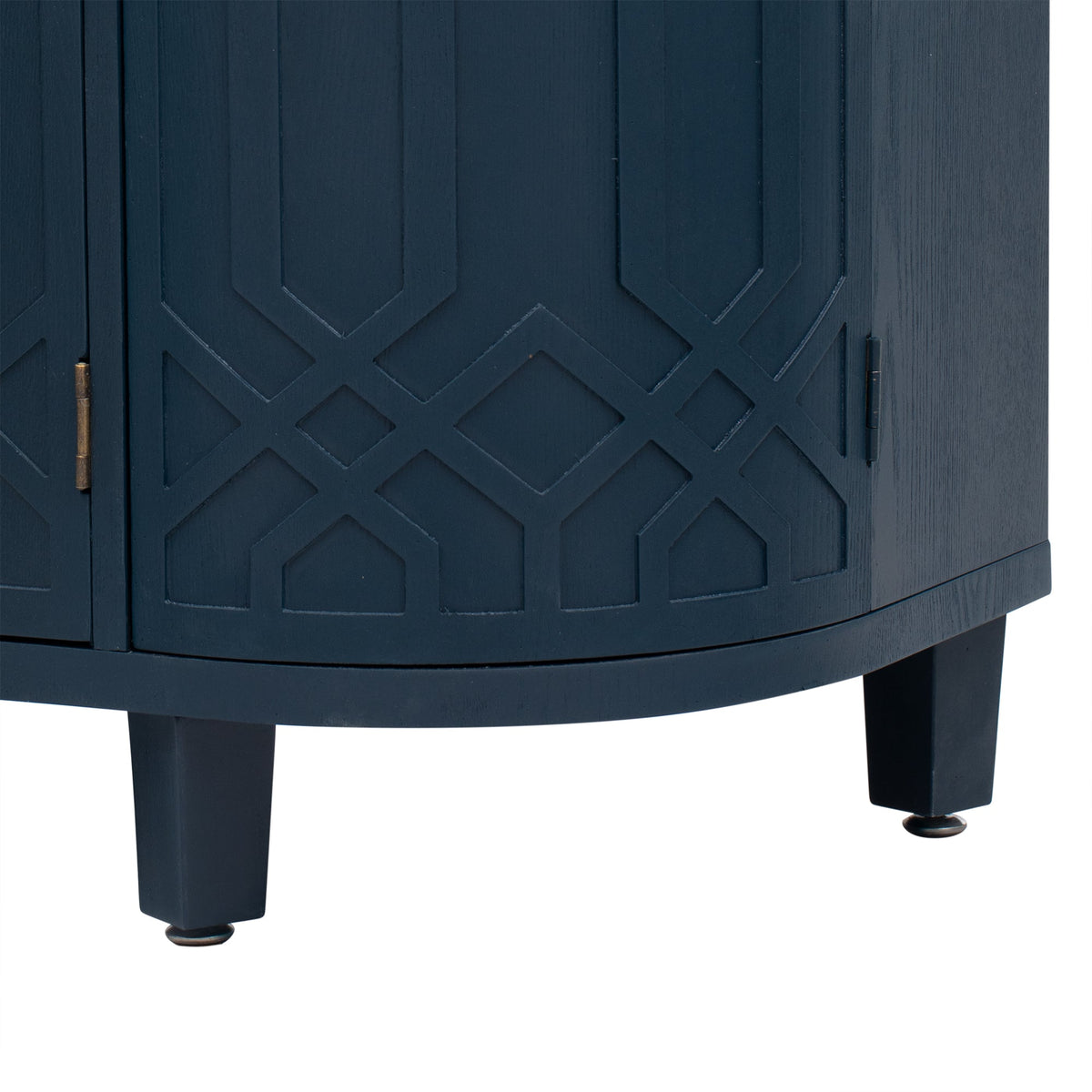 Curved Design Storage Cabinet Featuring Four Doors and Adjustable Shelves Suitable for Corridors Entrances and Study