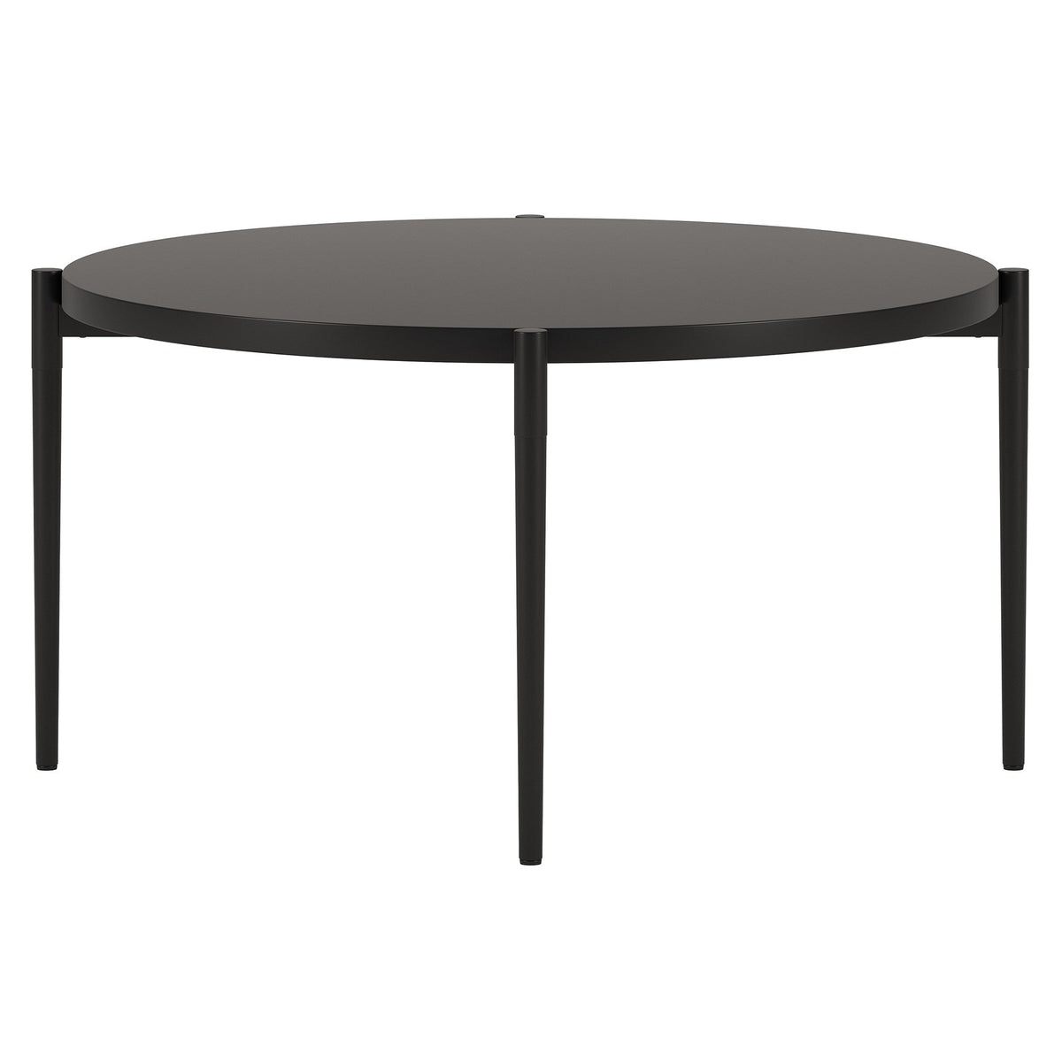 HMS 32\" Antique European Round Coffee Table Black Steel with Marble and Stone Finish for Living Room Furniture