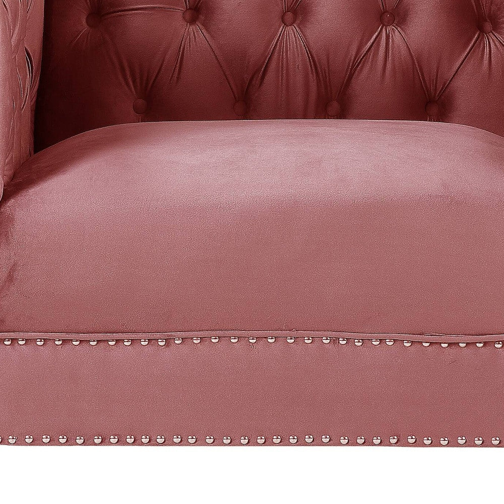 HMS 39 Pink Black Velvet Tufted Arm Chair Contemporary Home Office Bedroom Furniture Comfortable Reclining Massage for Bar
