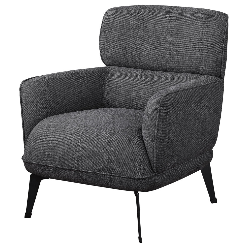 1pc Modern Transitional Style Upholstered Crescent Arm Accent Chair