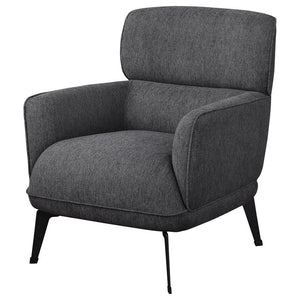 1pc Modern Transitional Style Upholstered Crescent Arm Accent Chair