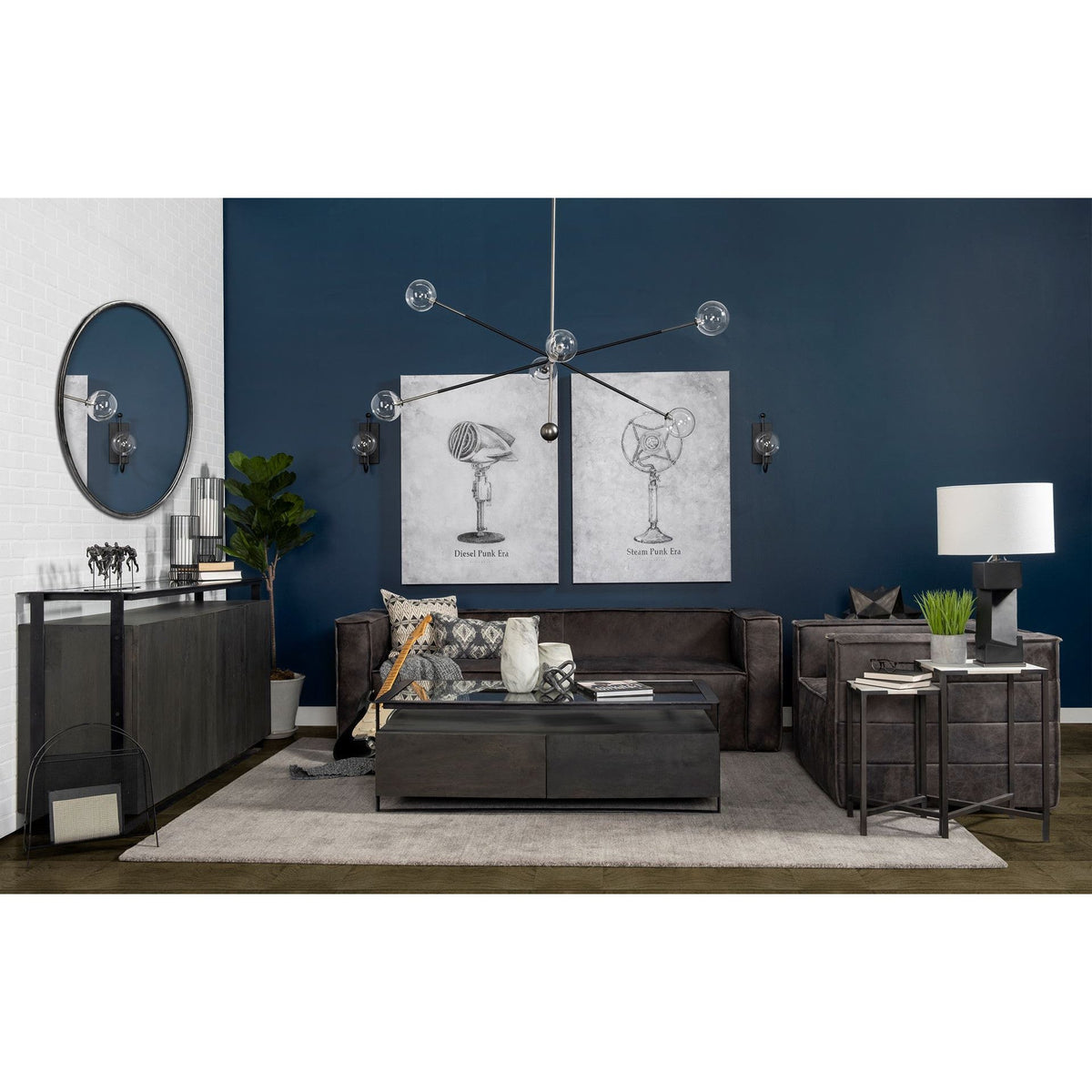 HMS 24\" Farmhouse-Style Marble End Table for Home Office Hotel Bedroom Entry Dining or School with Versatile Usage