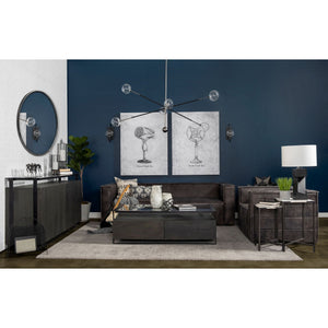 HMS 24\" Farmhouse-Style Marble End Table for Home Office Hotel Bedroom Entry Dining or School with Versatile Usage