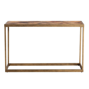 HMS 48\" Natural and Brass Reclaimed Wood Frame Console Table Stylish Home Decor