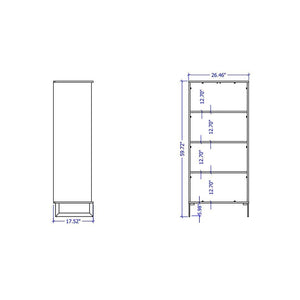 Manhattan Comfort for Lexington 59.72 Black Bookcase with 4 Shelves