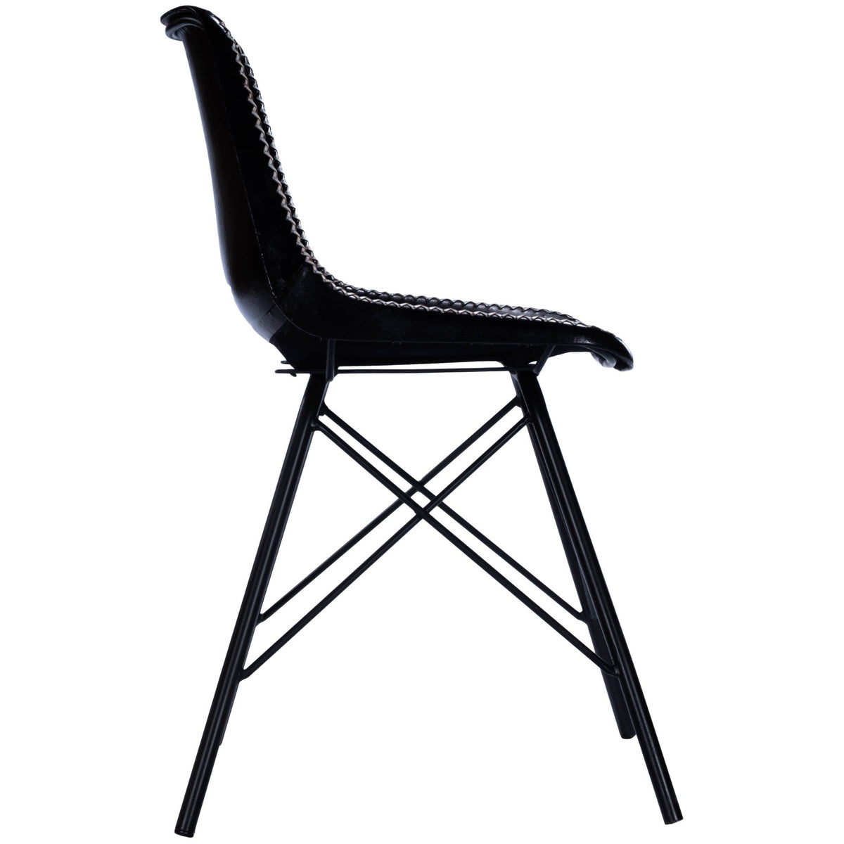 HMS 18\" Black Faux Leather Side Chair for Living Room