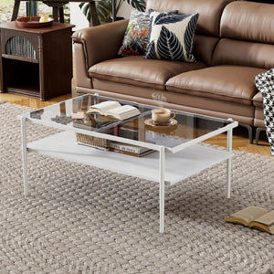 New Modern Coffee Table,coffee Tables for Living Room, Glass Coffee Table, Square Steel Coffee Table Living Room Furniture