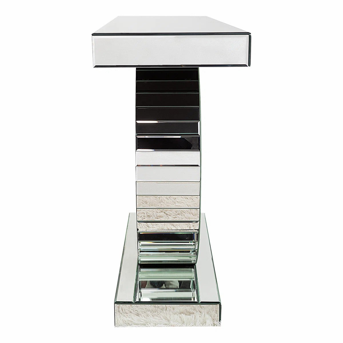 Contemporary Mirrored Glass Console Table Elegant Home Furniture for Entryway