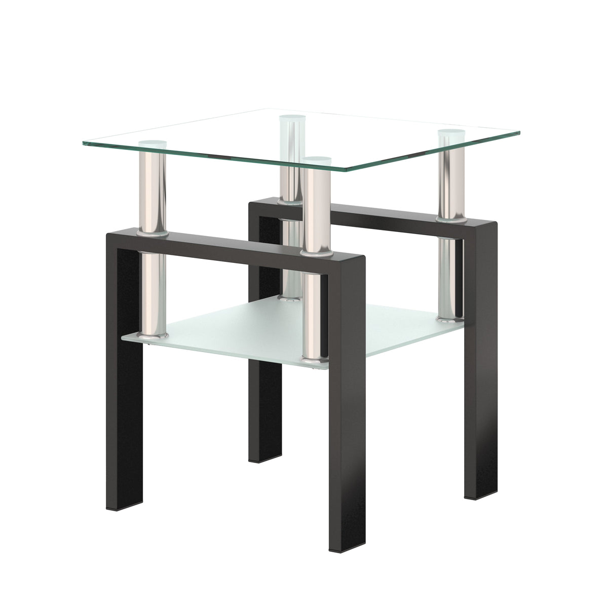 New Durable Design Side Tempered Glass Table Side Table Square Table for Living Room Furniture