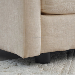 Modern Accent Chair with Ottoman Living Room Club Chair Chenille Upholstered Armchair Reading Chair for Bedroom