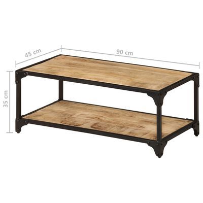 Solid Rough Mango Wood Coffee Table 35.4\"x17.7\"x13.8\"-Durable and Stylish
