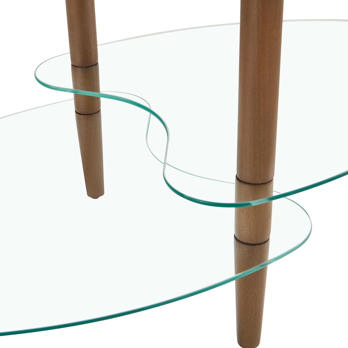 Transparent Oval Brown Tempered Glass Console Tables Three Layer Tea Table for Living Room Furniture