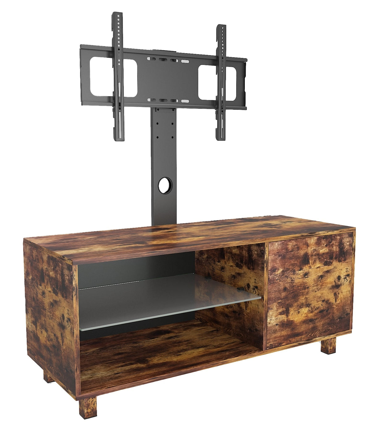 Modern MDF Brown TV Unit with Wall Mount , Space Saving with Storage TV Stands for Living Room
