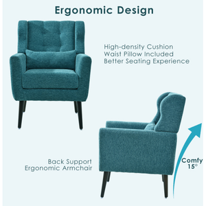 Modern Reclining Leather Armchair for Home Office & Indoor Use FCJ Accent Chair with Upholstery for Living Room & Bedroom