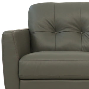 HMS 83 2-Seater Green Genuine Leather Chesterfield Sofa with Black Legs Elegant Home Living Room Furniture Set