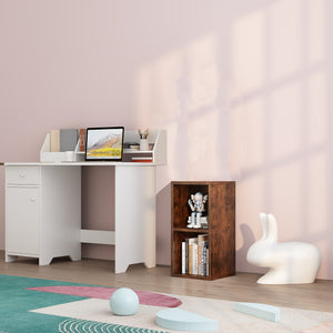YQ JENMW Antique Wood Color High Grade Small Bookcase, Simple Living Room Storage Cabinet, Rental House Storage Rack