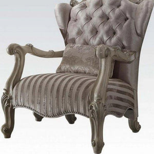 HMS 34\" Living Room Arm Chair in Golden Brown and Chocolate Velvet Tufted Design with Matching Toss Pillow