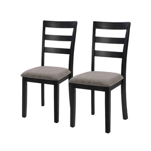 Farmhouse Style Dining Chairs Set of 2,  Wooden Kitchen Chairs, Solid  Wood Legs, High Ladder Back, Non-Slip Foot Pads