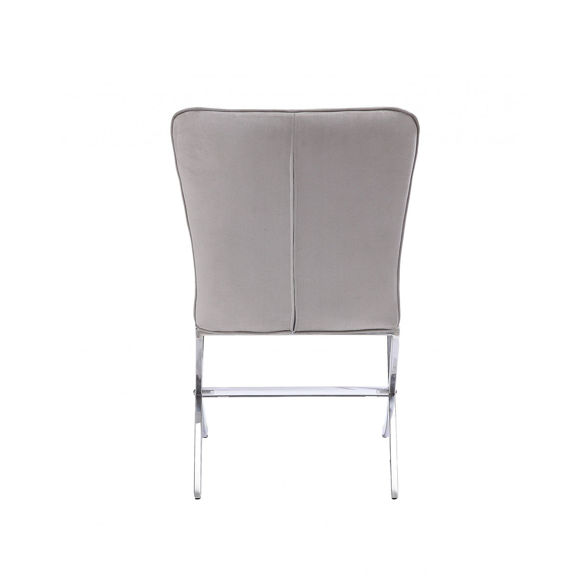 24\" Beige and Silver Velvet Parsons Chair by HMS Elegant Living Room Furniture