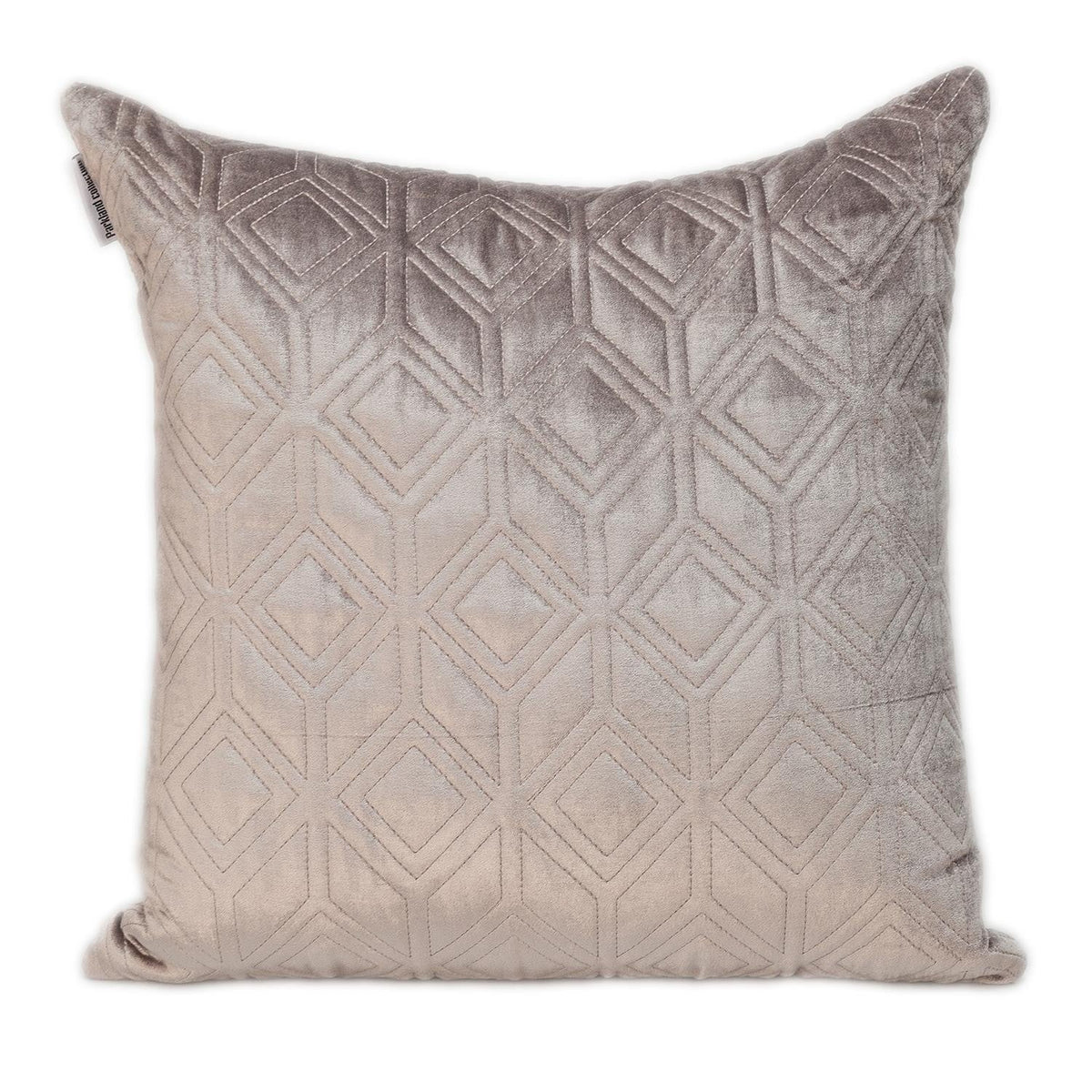 HMS Tufted Diamonds Taupe Velvet Accent Pillow Elegant Living Room Chair Accessory