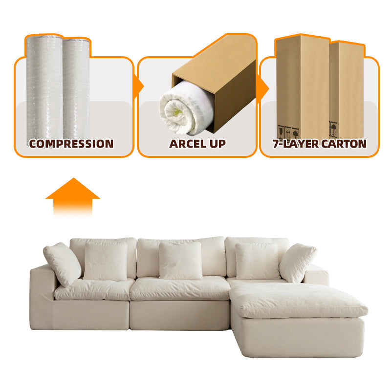 Luxury Comfortable Lounge Compressed Sofas US Drop Shipping Compression Sofas L Shaped Modern Vacuum Compressed Sofas