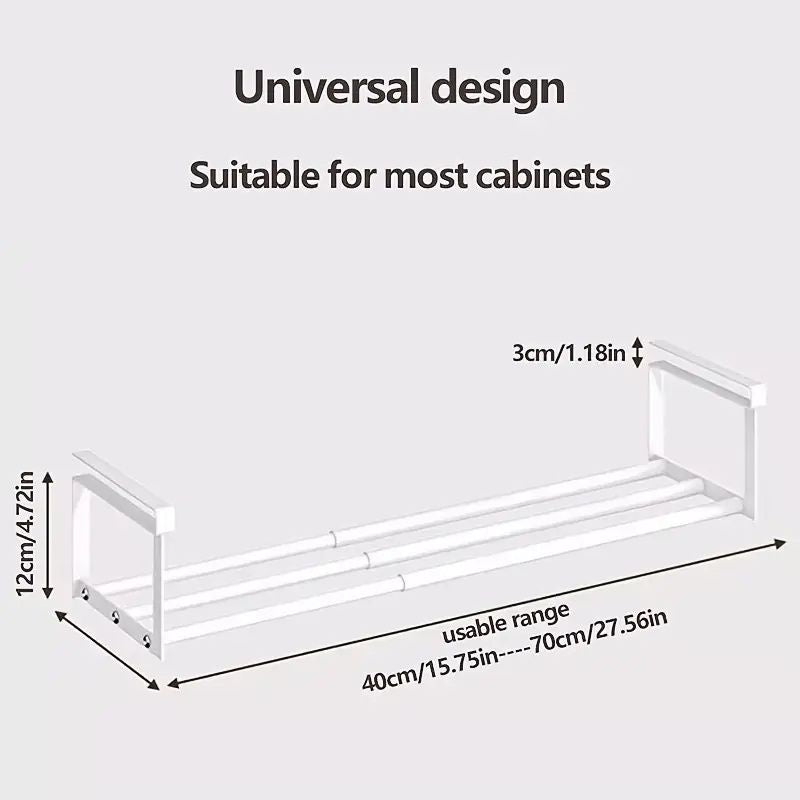 Adjustable Expandable Iron Shoe Rack Space-Saving Stackable Hanging Storage with Bottom Basket for Home Wardrobe Bathroom Sink