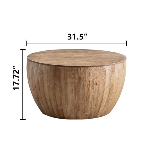 Vintage Style Bucket Shaped FCJ Coffee Table Set Sintered Stone Material Glass Top for Office Dining Living Room Home Tea Usage