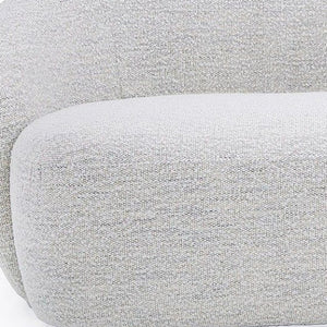HMS 90 Contemporary Chesterfield Sofa Off-White Fabric with Black Legs for Living Rooms