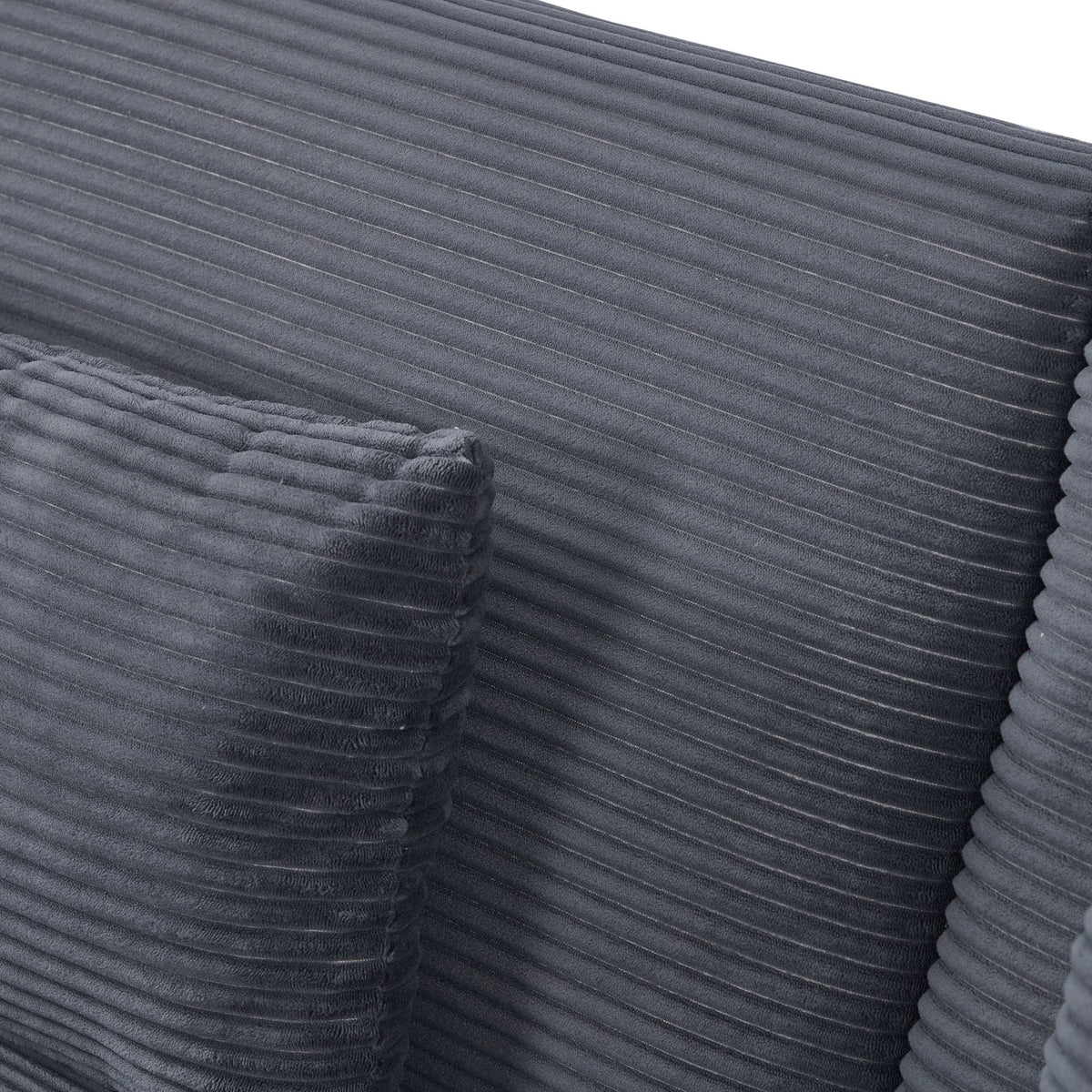 Modern 2140 Corduroy Two-Seater Sofa for Living Room Bedroom & Office in Small Spaces Gray (2140GY)