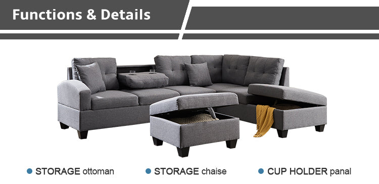 Winforce Morden Style Muebles De Sala Set Furniture Luxury Divano Letto Corner Sofa