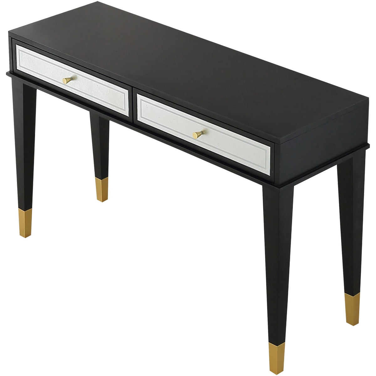 HMS 47\" Contemporary Elegant MDF Wood Console Table with Black Silver Gold Finish for Living Room Hotel Bedroom Decoration