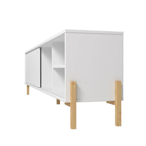 Manhattan Comfort Bowery 72.83 TV Stand With 4 White and Oak Shelves