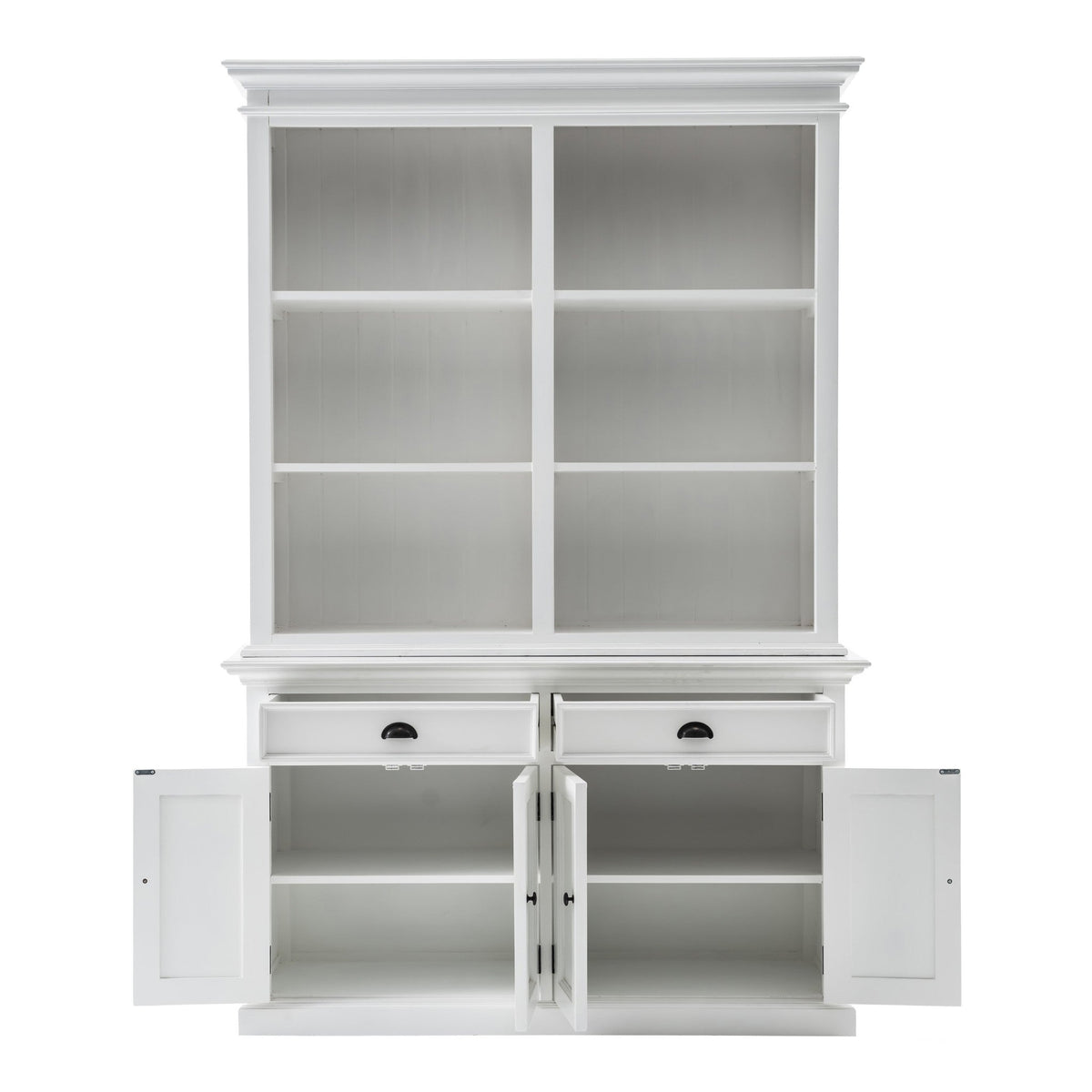 HMS 87 White Solid Wood Adjustable Four Tier Bookcase