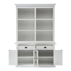 HMS 87 White Solid Wood Adjustable Four Tier Bookcase