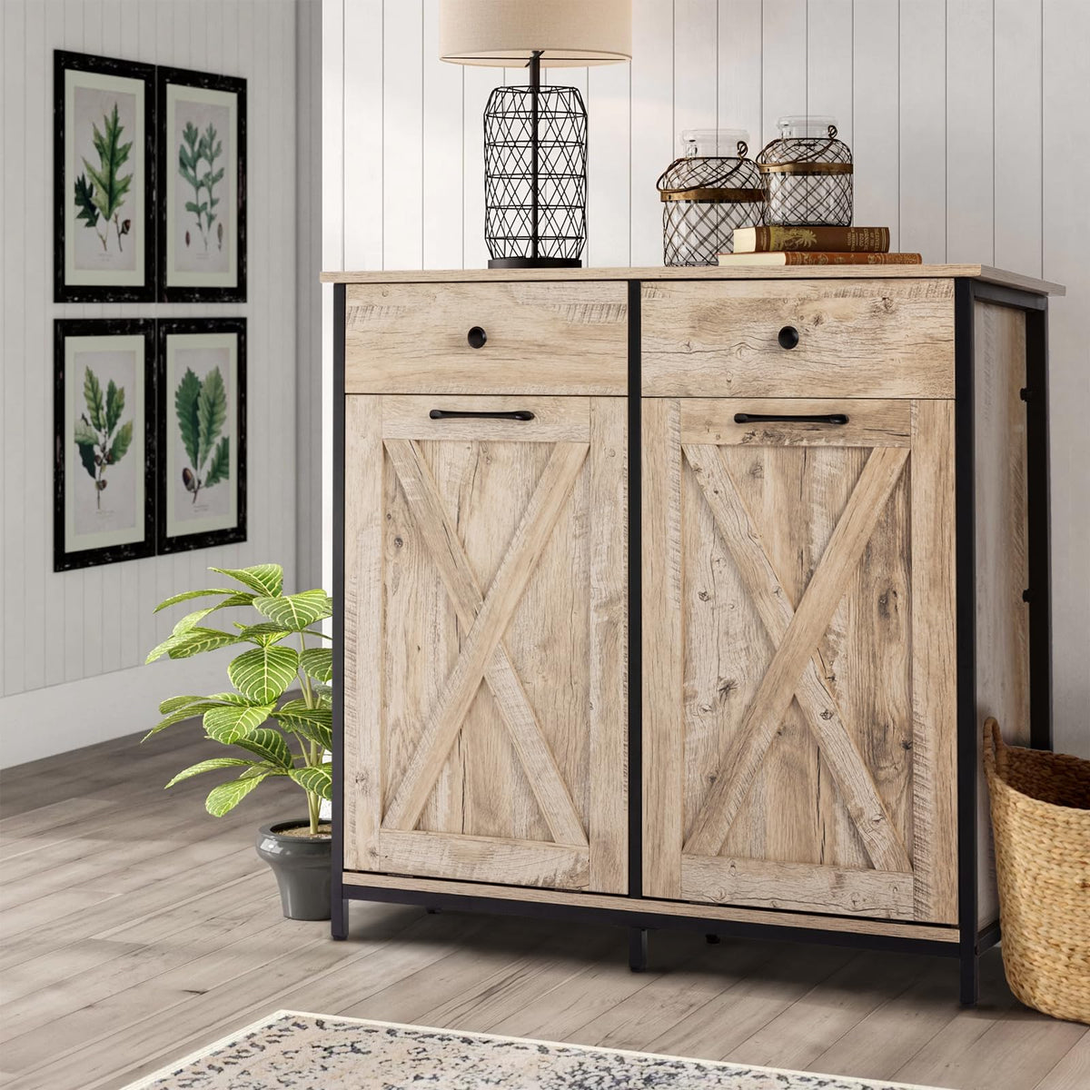 Double Kitchen Trash Cabinets Free Standing Recycling Trash Can Holder Dual Tilt Out Trash Cabinet