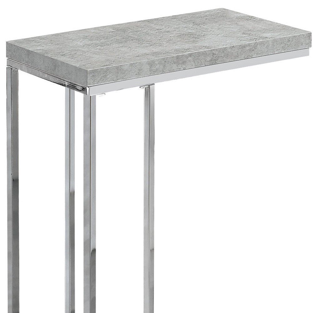 Homeroots 18.25" X 10.25" X 25.25" Grey Particle Board Metal  Accent Table